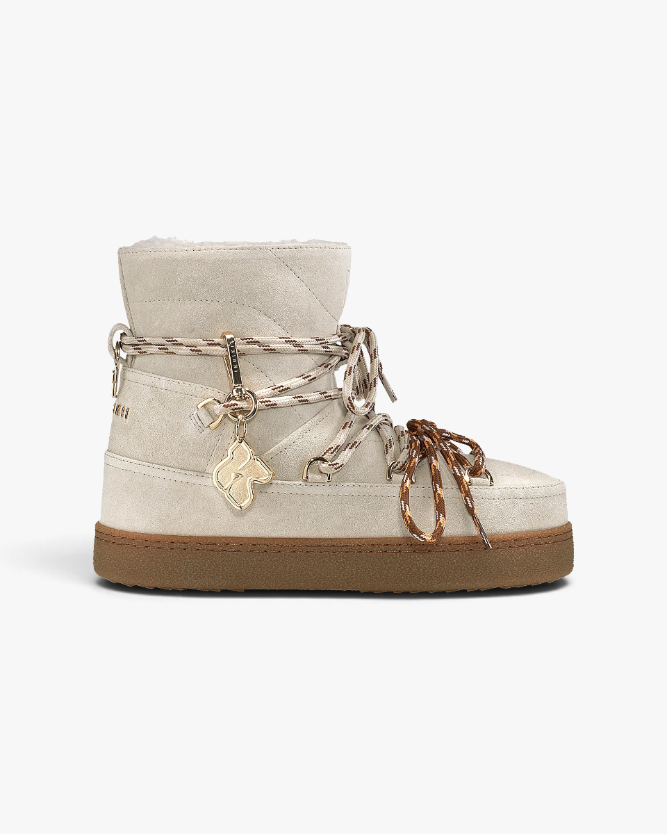 Inuikii Śniegowce Quilted Suede Chalk