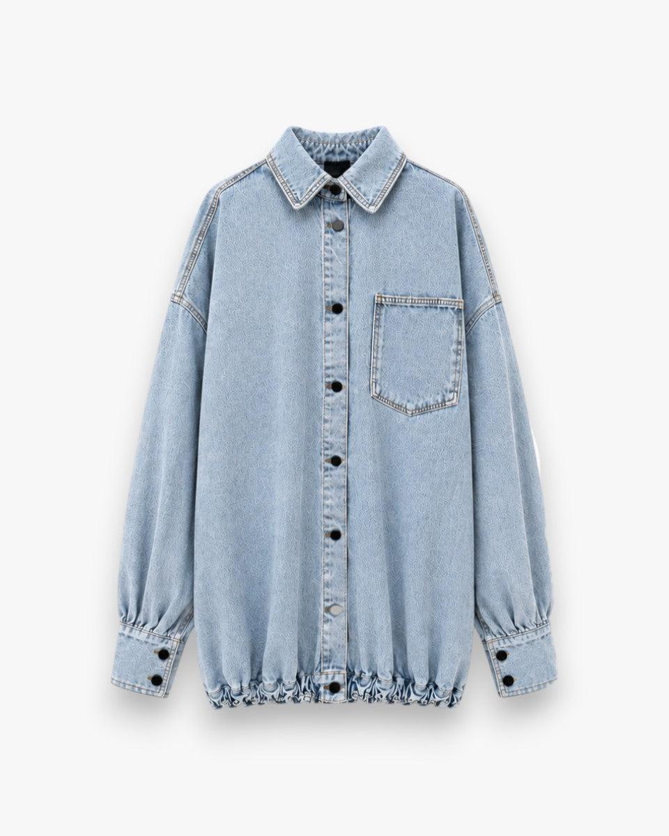 MI59 Sukienka Koszulowa Denim Bomber Light Blue