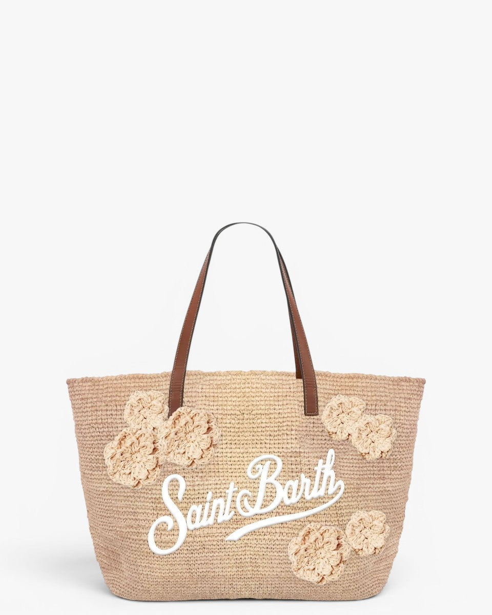 MC2 SAINT BARTH Torebka Raffia City Mid Flowers Patch