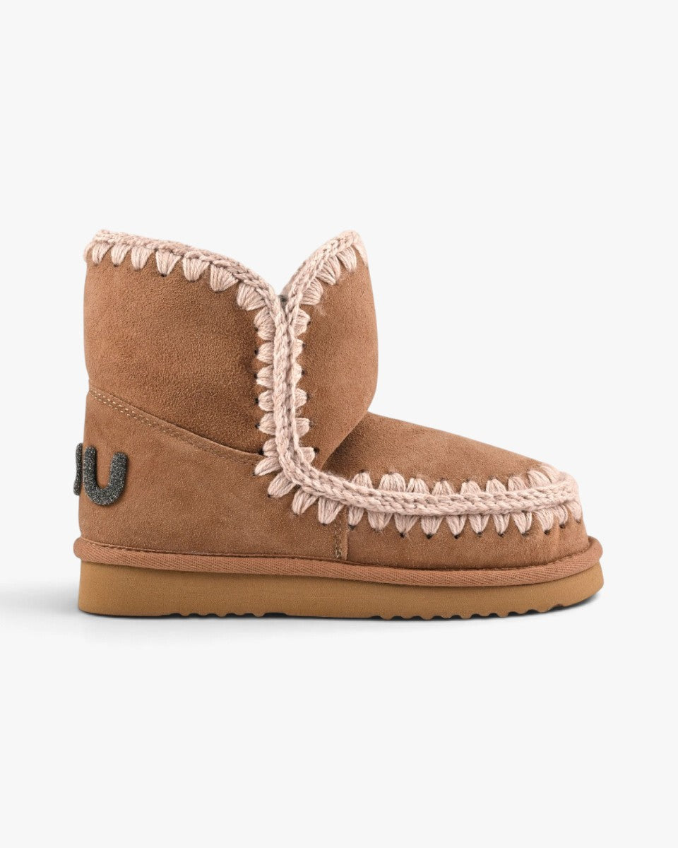 Mou Śniegowce Eskimo 18 Suede Glitter Logo Pink Brown