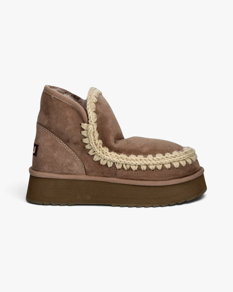 Mou Śniegowce Mini Eskimo Platform Boot Suede Elephant Grey