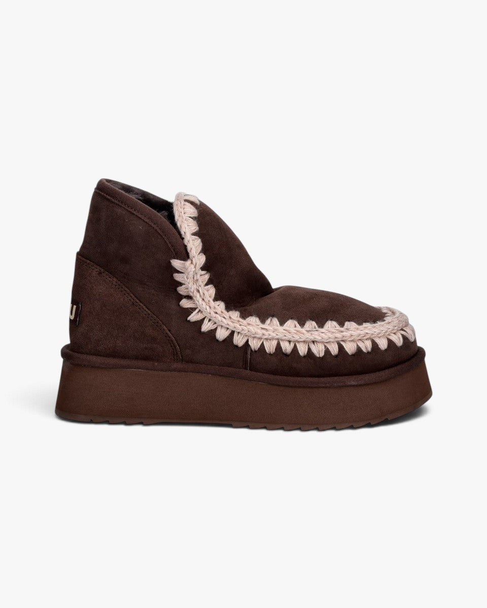 Mou Śniegowce Mini Eskimo Platform Boot Suede Mocha
