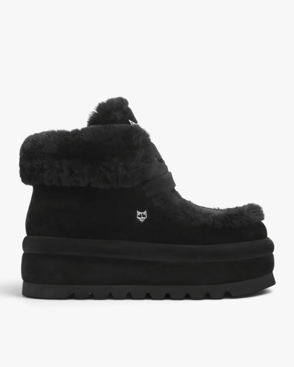 Naked Wolfe Śniegowce Bambi Black Suede Shearling