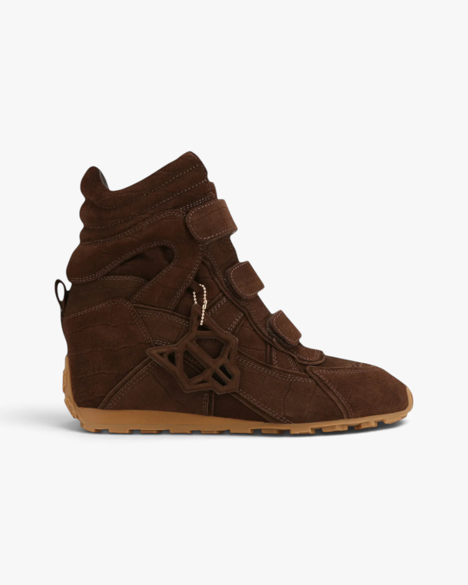 Naked Wolfe Sneakersy Na Koturnie Element Brown Croc Suede