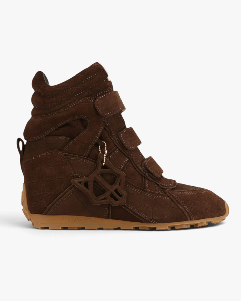 Naked Wolfe Sneakersy Na Koturnie Element Brown Croc Suede