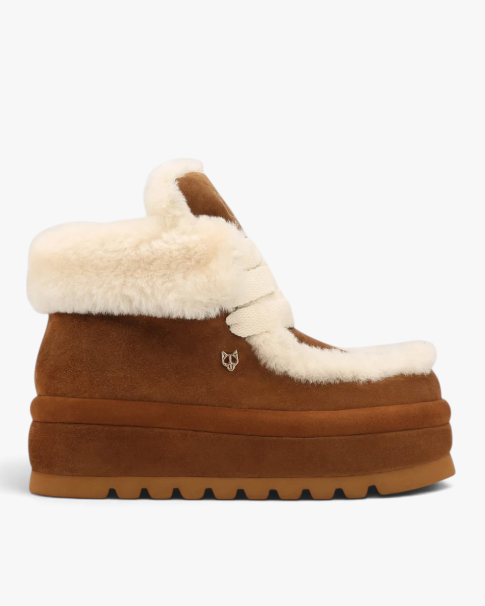 Naked Wolfe Śniegowce Bambi Tan Suede Shearling