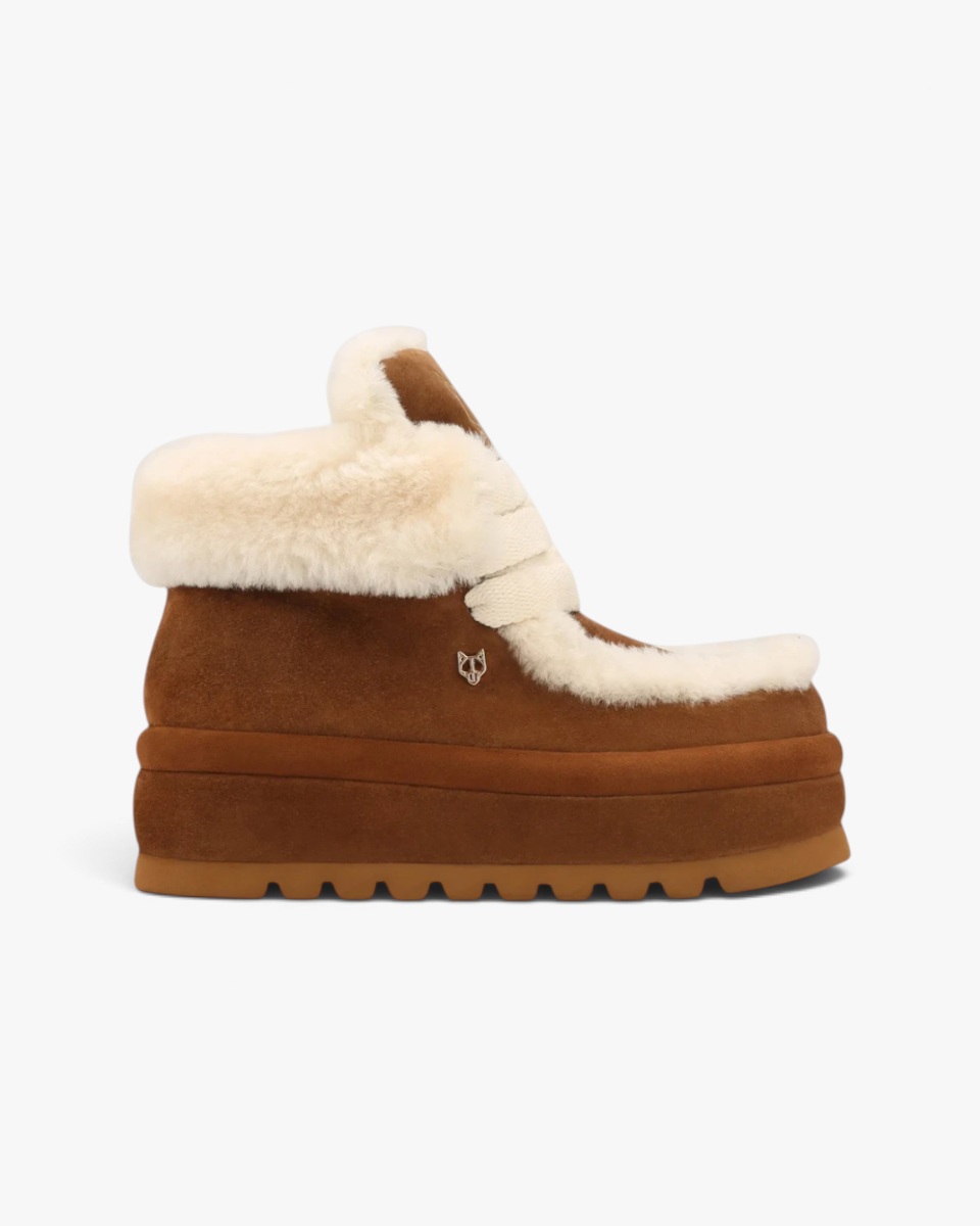 Naked Wolfe Śniegowce Bambi Tan Suede Shearling