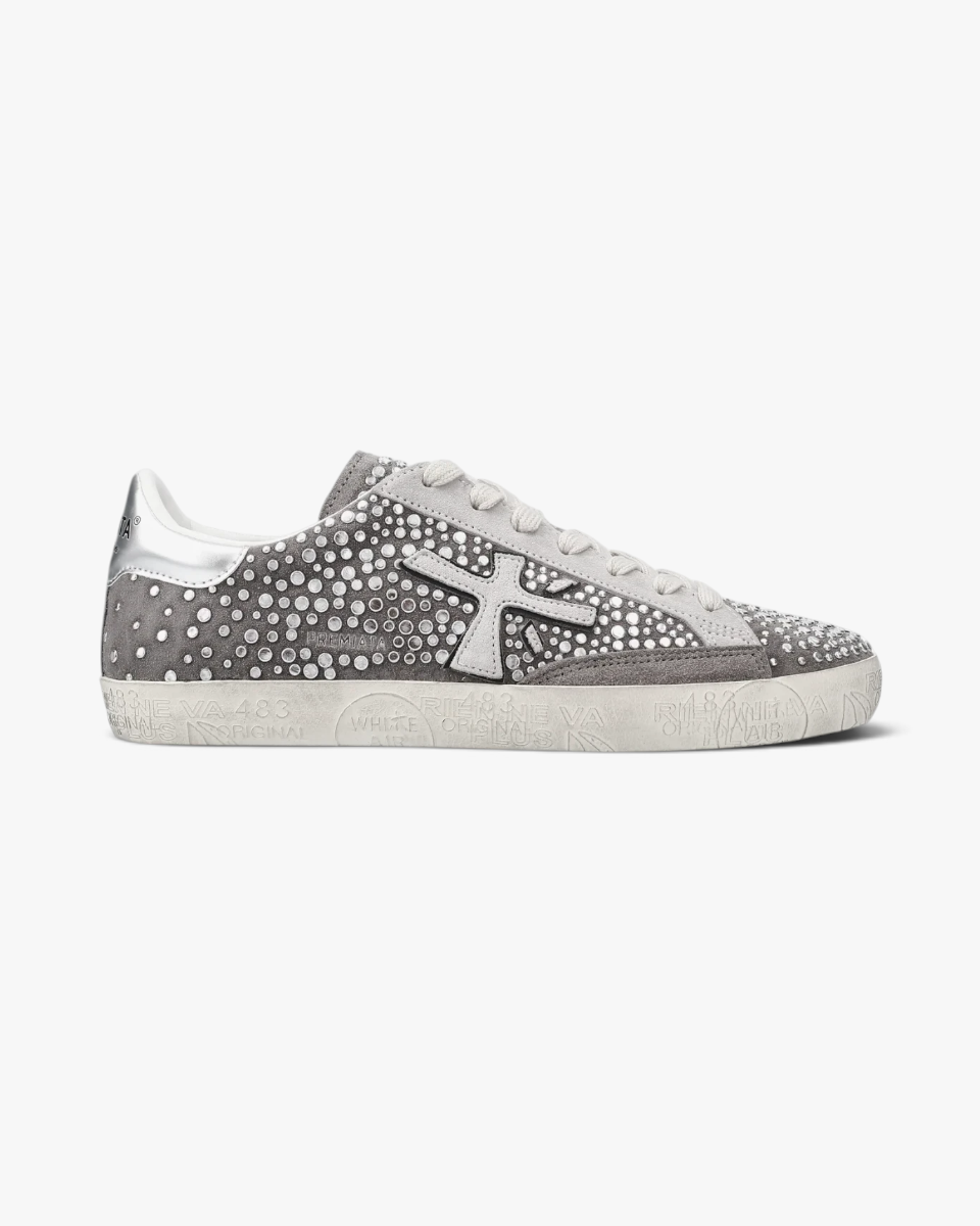 Premiata Sneakersy Stevend Grey Metallic