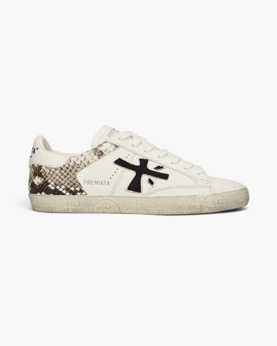 Premiata Sneakersy Stevend White Black Pyton