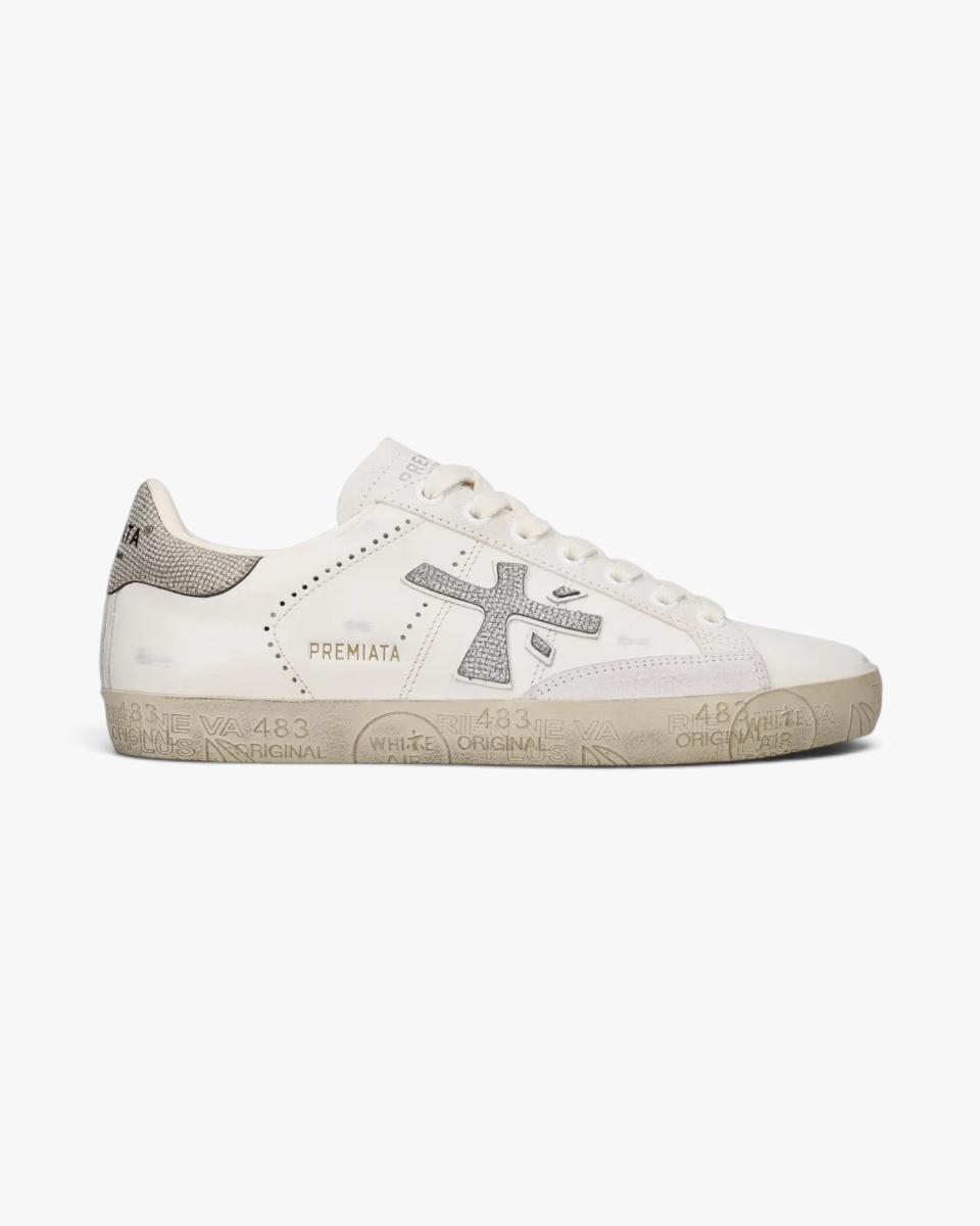 Premiata Sneakersy Stevend White Grey