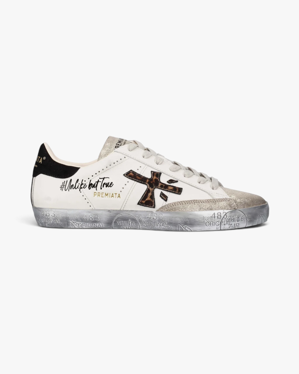 Premiata Sneakersy Stevend White Leopard