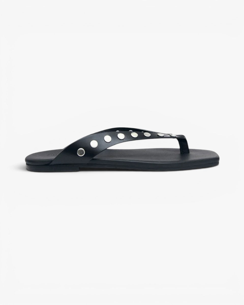 Alohas Japonki Ola Studs Black Leather