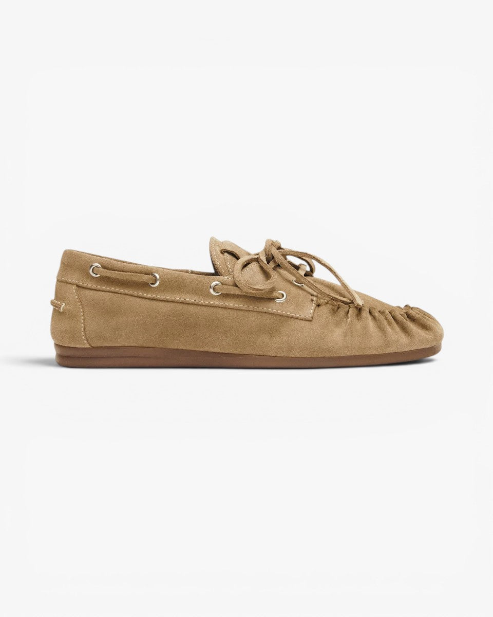 Alohas Loafersy Rowan Suede Beige Leather