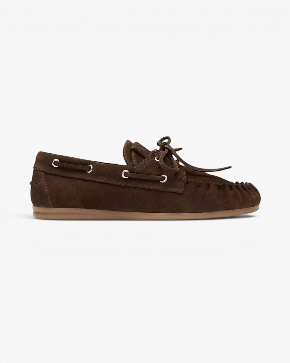 Alohas Loafersy Rowan Suede Brown Leather