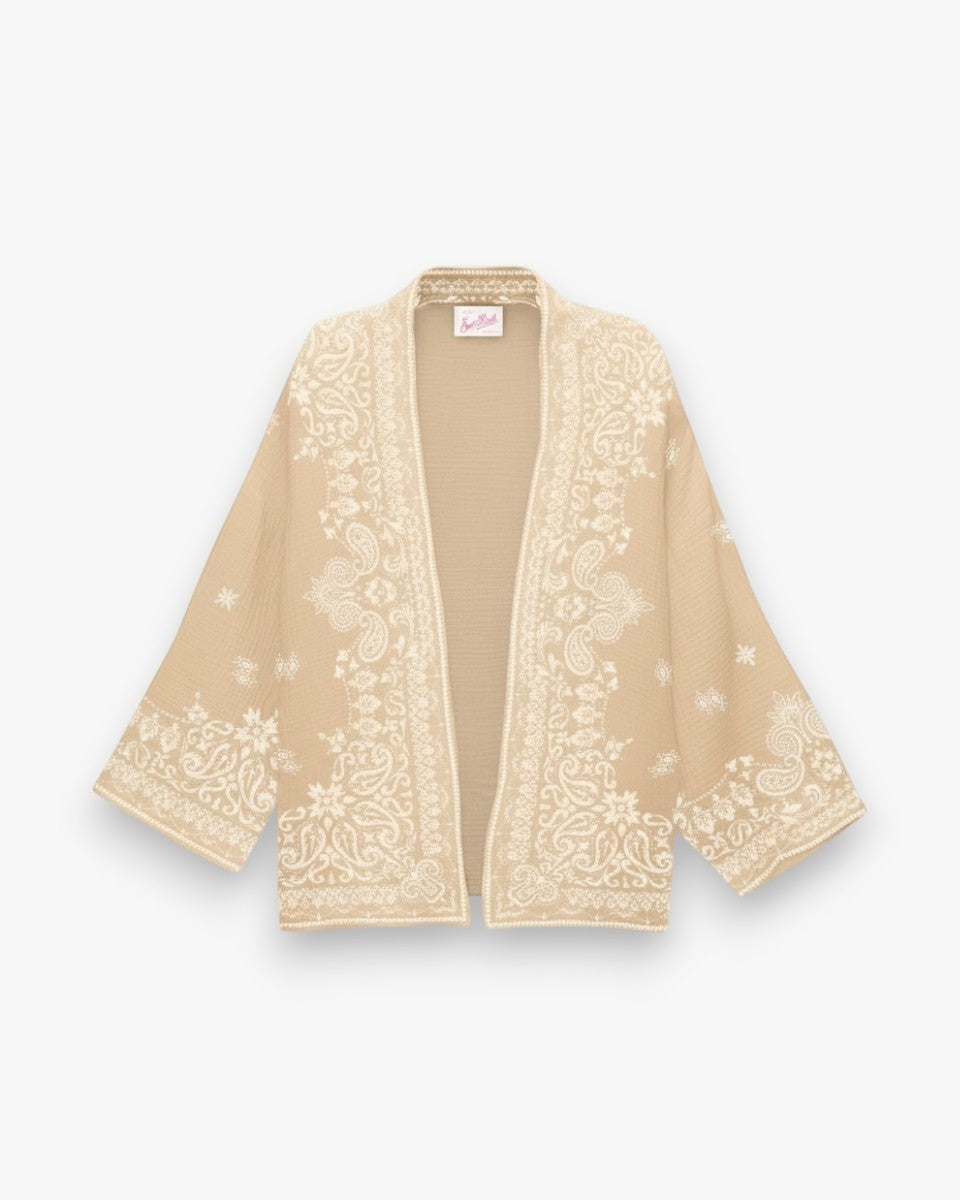 MC2 SAINT BARTH Kimono Milos Beżowe