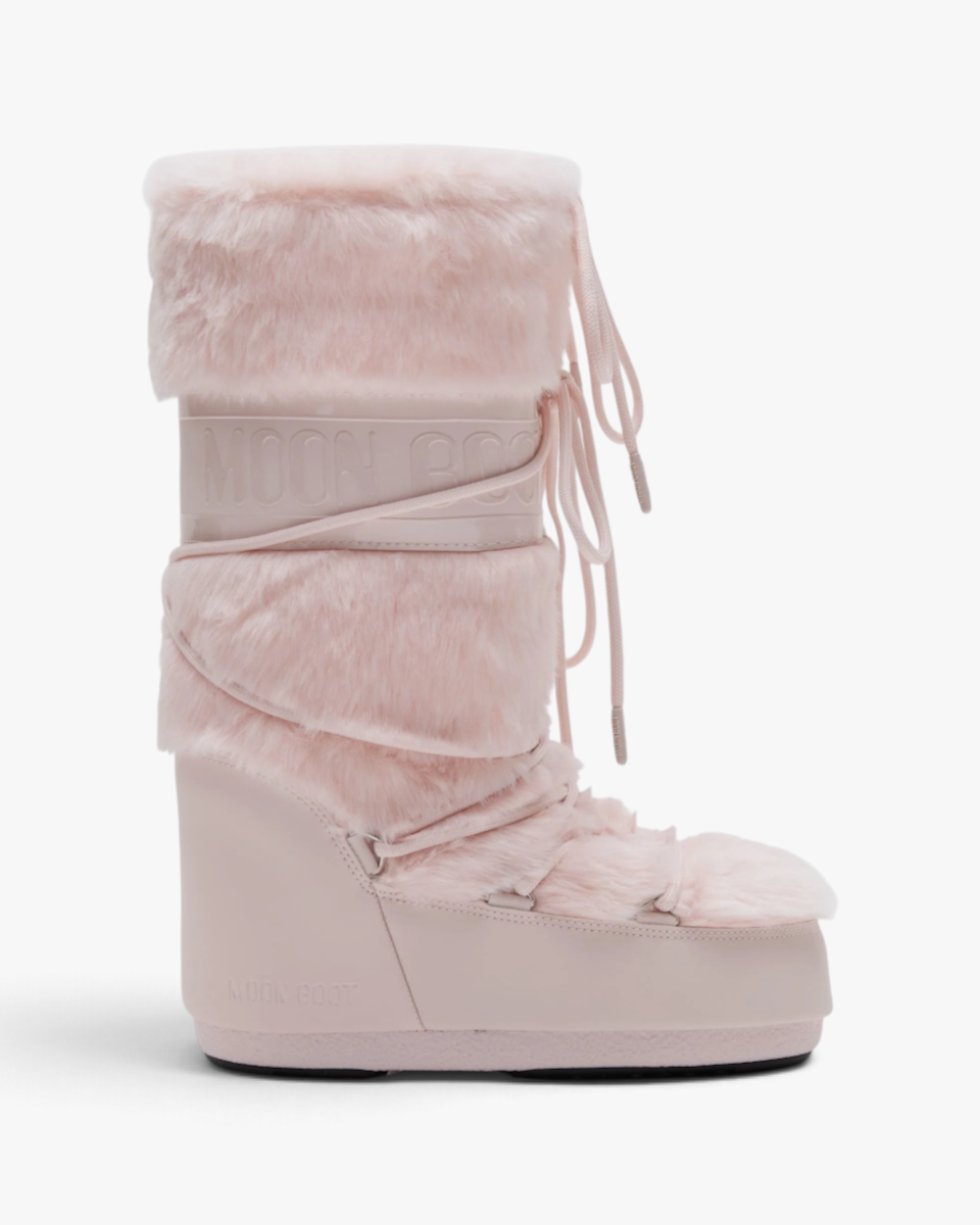 Moon Boot Śniegowce Icon Faux Fur Dusty Pink