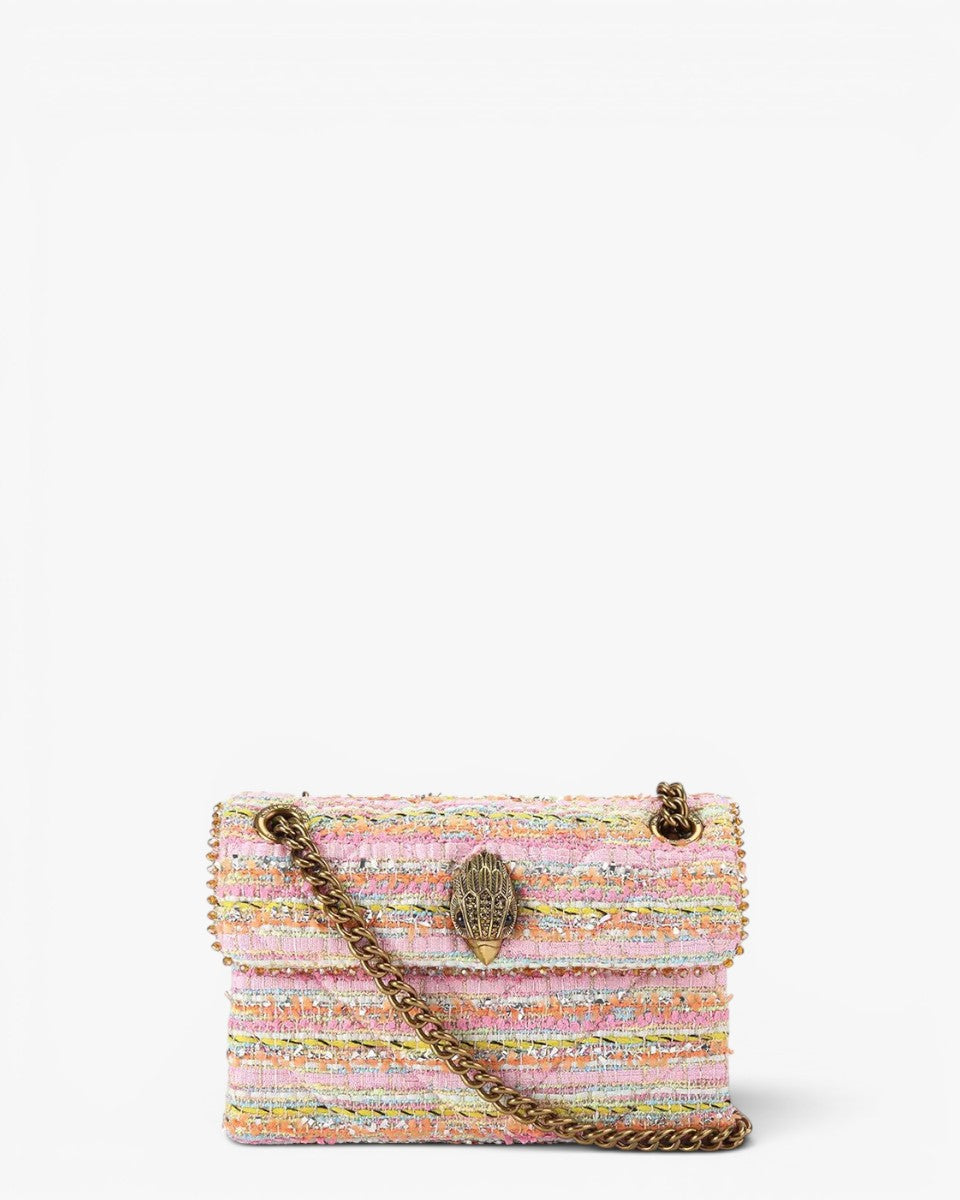 Kurt Geiger Torebka Tweed Mini Kensington Pink Comb