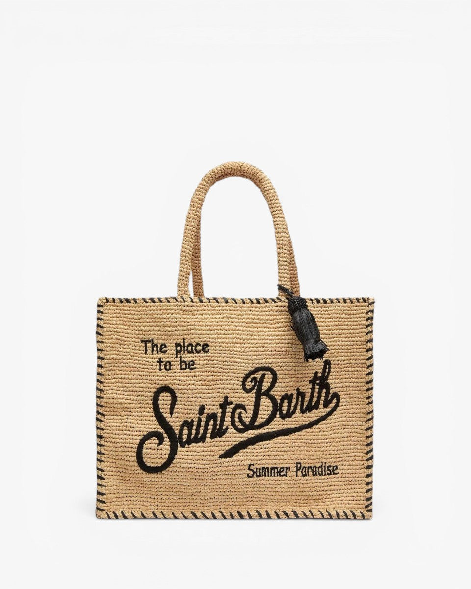 MC2 SAINT BARTH Torebka Colette Raffia Border Beige