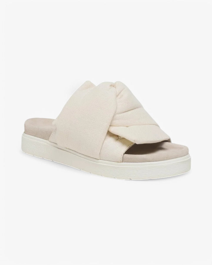 INUIKII Klapki Oversized Linen Knot Off White - GOT'EM