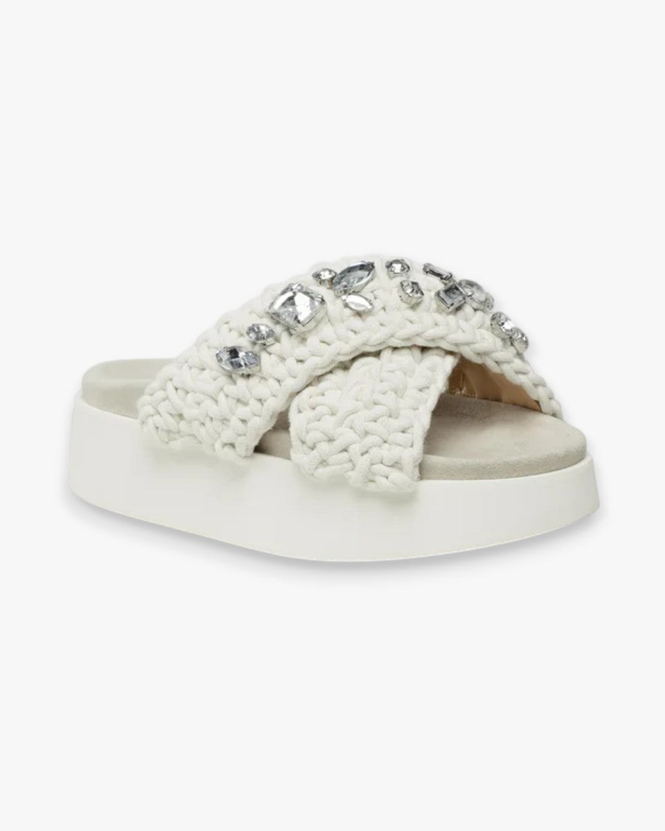 INUIKII Klapki Woven Stones Platform Ivory White - GOT'EM