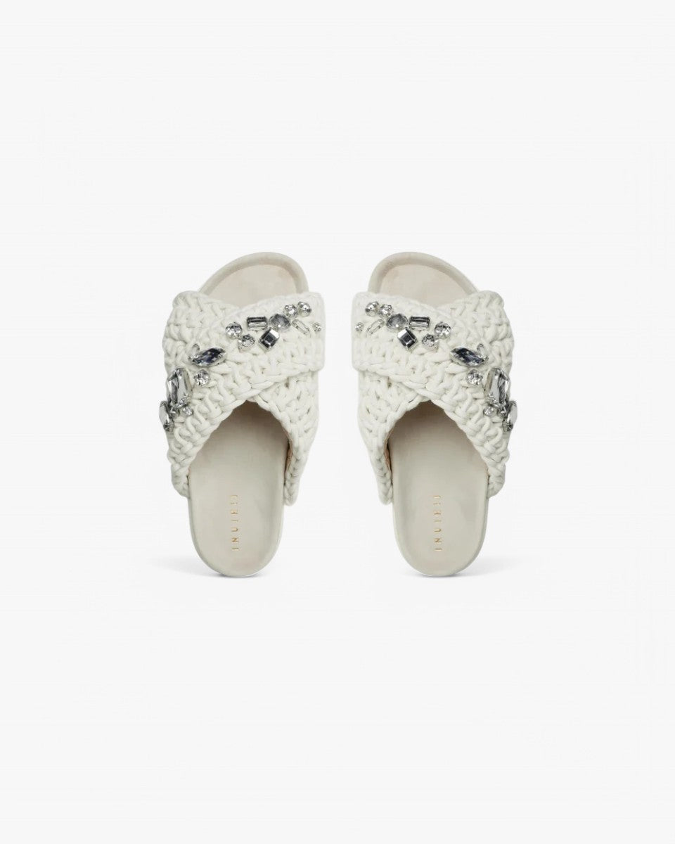 INUIKII Klapki Woven Stones Platform Ivory White - GOT'EM