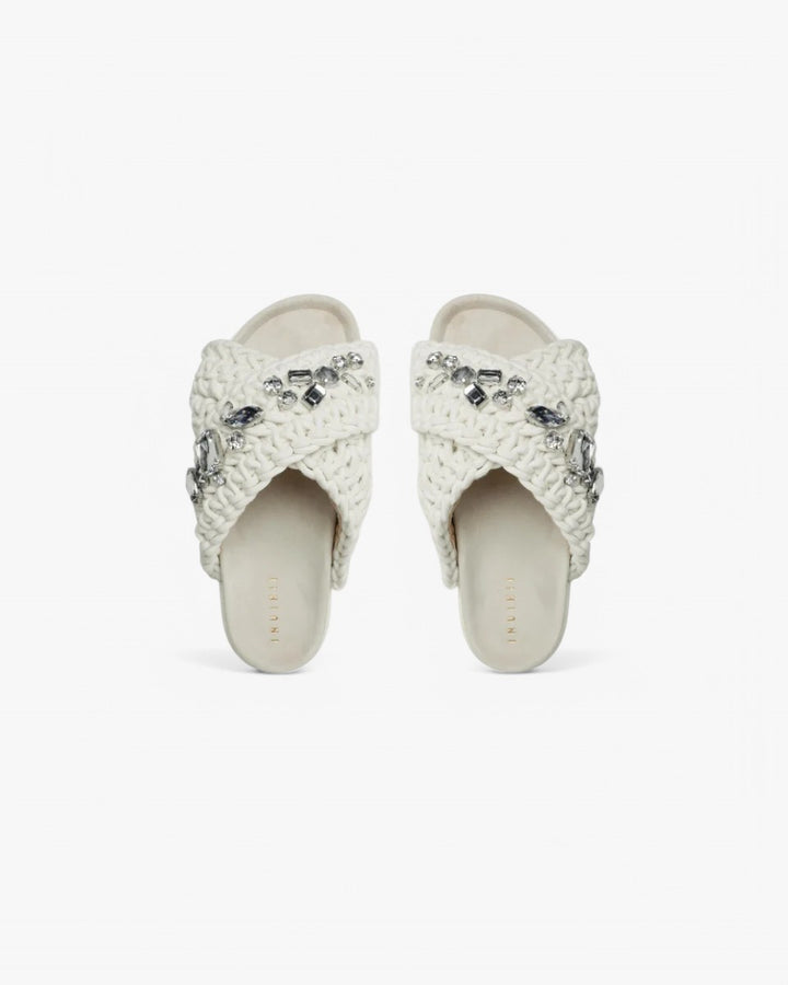 INUIKII Klapki Woven Stones Platform Ivory White - GOT'EM