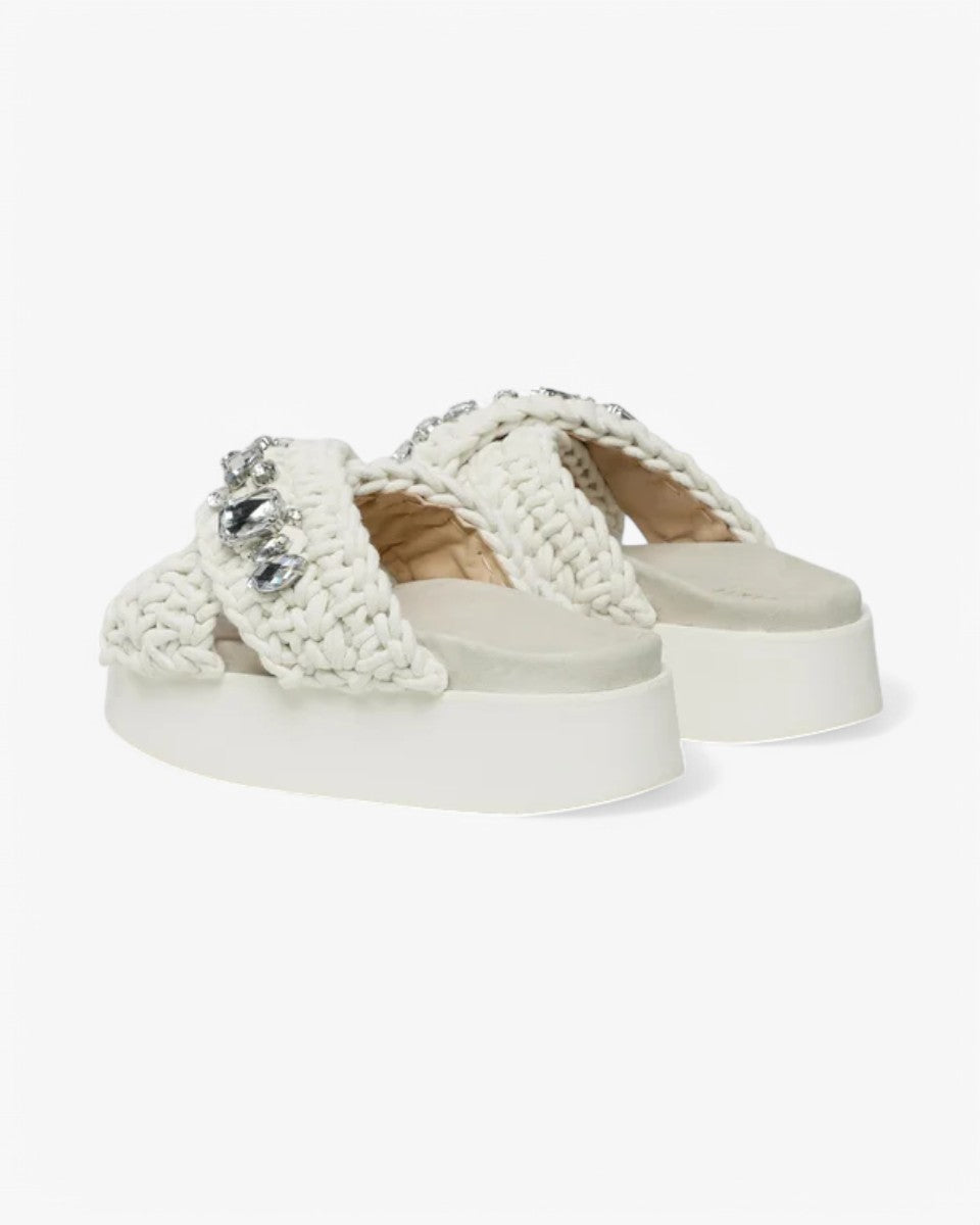 INUIKII Klapki Woven Stones Platform Ivory White - GOT'EM